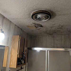 Boise mold damage in bathroom due to failing bathroom fan