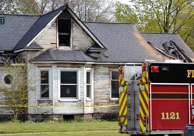 House with fire damage