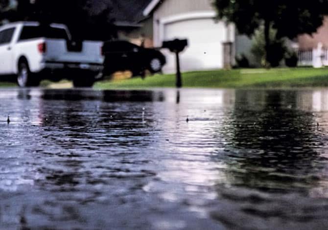 Flash flood from excessive rain in Meridian Idaho that could cause mold damage in your home