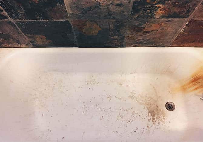 black mold in shower tub